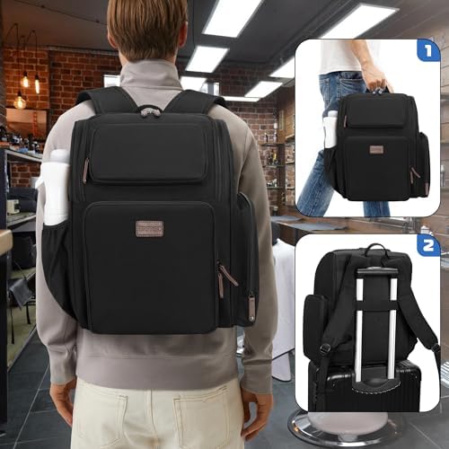 BAFASO Large Insulated Hairdresser Bag with 2 Removable Pouches, Black - Image 5