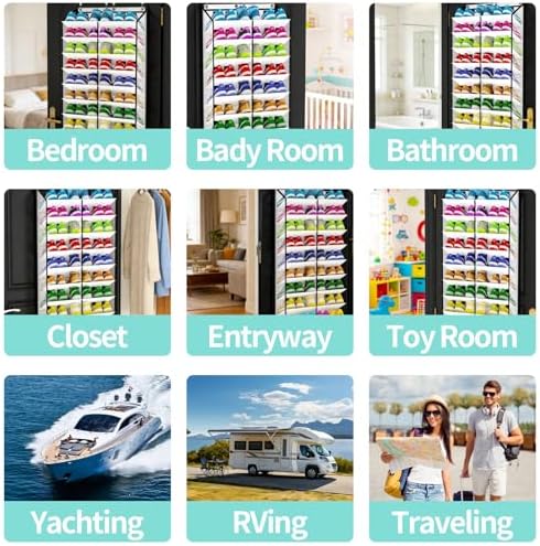 Shoe Rack for Door, Over Door Shoe Organizer for Closet - Image 7