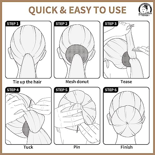 Teenitor Hair Bun Maker, 7pcs Bun Donuts for hair Buns(1 Extra-Large, 2 Large, 2 Medium, 2 Small), Light Brown - Image 5