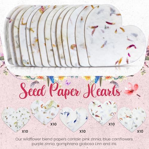 Dunzoom 50 Pcs Plantable Seed Paper Tags Wildflower,Heart - Image 3