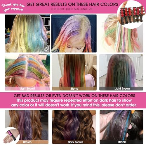 Hair Chalk Comb – Temporary Dye for Kids, Washable & Fun for Parties - Image 2