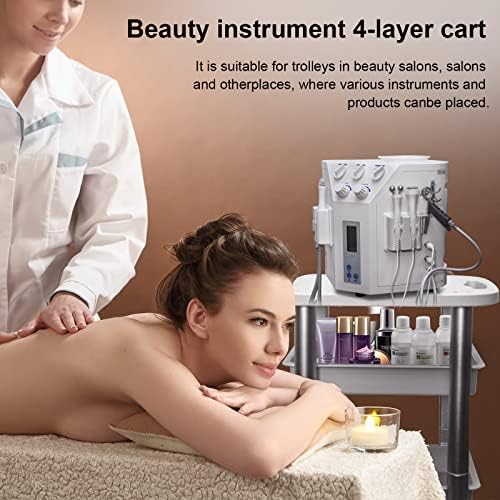 Elitzia Facial Trolley 4-Tier Rolling Spa Cart for Beauty Salon Silver - Image 2