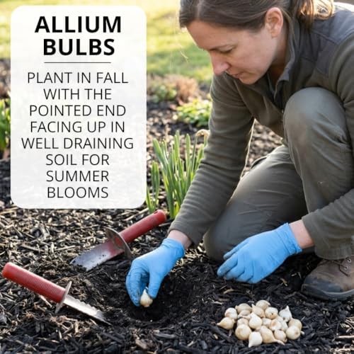 20 Drumstick Allium Bulbs | Burgundy Purple Summer Flowers for Your Garden - Image 7