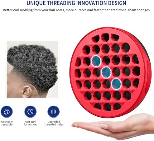 FIABC Silicone Curl Brush,Africa Comb,Magic Curly Hair Brush Twist Hair,Afro Pick,Men Women Boys Girls Wave Curler Tool,1 Set (Red) - Image 4