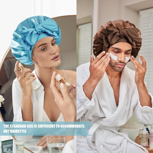 Silk Bonnet for Women,Adjustable Double Layer Sleep Cap - Image 6
