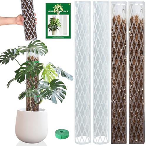 Plastic Moss Pole for Monstera and Climbing Plants (4 PACK-16Inch) by Growasplant%E2%80%94Botanicalhometextilesdesignedfromrealspecies