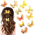Yellow Hair Decoration Butterfly Clip-Moving Butterfly Hair Clips for Girls(Yellow-10PCS) by CIXVOEMK