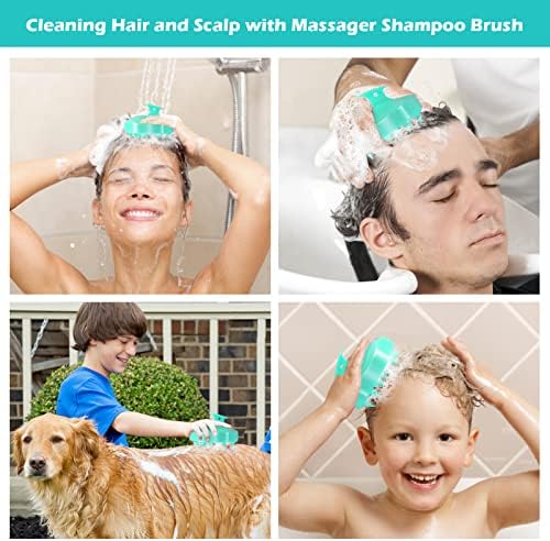 URTHEONE Hair Scalp Massager Shampoo Brush,Soft Silicone Hair Brush for Wet Dry Oily Curly Straight Thick Thin Rough Long Short Natural Men Women Kids Pets Hair Care Tools(Light Green) - Image 5