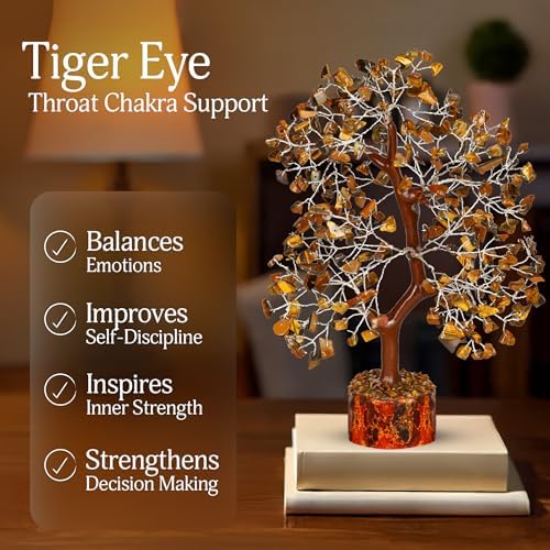 YATSKIA Tiger Eye Crystal Tree, Birthday Gifts for Women, Mom & Sister, Handmade Gemstone Tree of Life, Boho Room, Shelf & Office Desk Decor, Housewarming Gift - Image 3