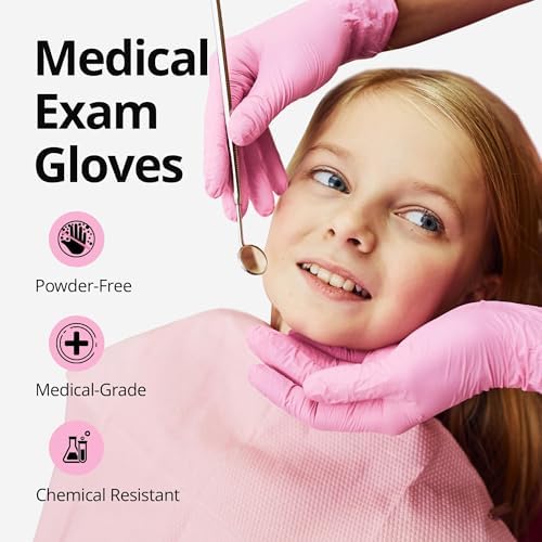SwiftGrip Pink Nitrile Gloves, 3-mil, Industrial Gloves Disposable Latex Free, for Cleaning & Esthetician, Rubber Powder-Free, 1000-ct Case (Small) Small (Pack of 1000) - Image 3