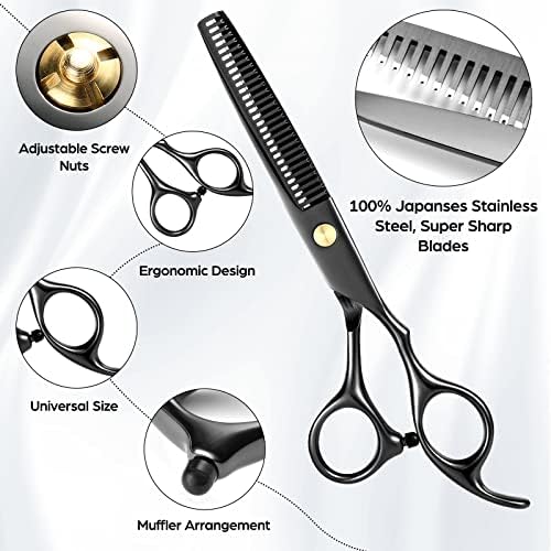 Wenshall Hair Cutting Scissors Professional 6.89 inch Barber Scissors Multifunctional Salon Thinning Scissors Straight Shears Tools for Mother Father Friends' Christmas Gift - Image 6