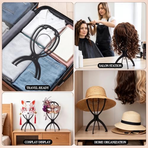 obeoby 6 Pack Updated Wig Stand, Foldable Wig Holder - Image 6