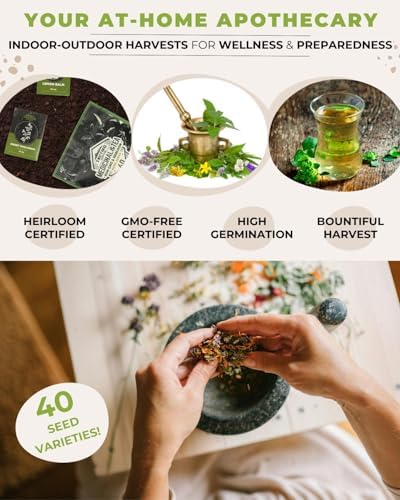 Tactiko Medicinal & Tea Herb Seeds Kit | 40 Varieties | Non-GMO | US Grown - Image 3