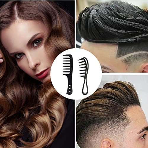 2 Pcs Wide Tooth Comb, Large Tooth Curl Comb Shark Teeth Hair Hairstyle Tool for Curly Wet Wavy Thick Hair Wigs Barber Salon, Women Men - Image 6