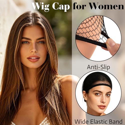 MEEZY 6 Pcs Black Mesh Wig Caps for Women, Closed-End Fishnet Wig Cap Bulk Liner Weaving Hair Net for Women Men Halloween Cosplay Costume Dating Concerts Bachelorette Party - Image 3