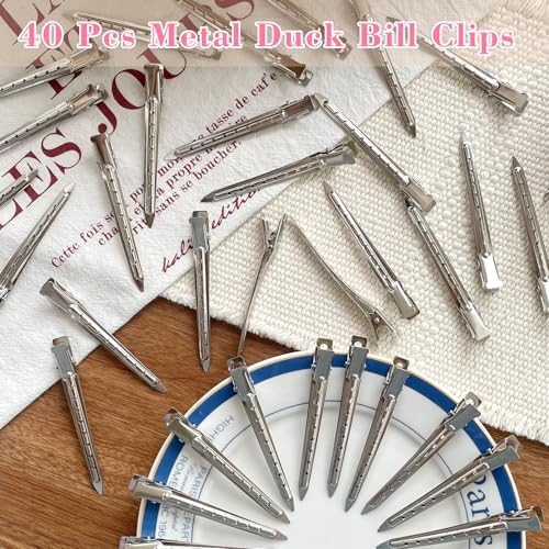 40 PCS 3.5 Inch Duck Billed Clips,Metal Alligator Curl Hair Clips with Holes for Styling, Coloring, Thick Hair Rollers, Salon Use,Alligator Clips for Women for Thick Hair & Thin Hair,Silver - Image 6