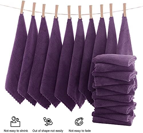 MOONQUEEN Ultra Soft Premium Washcloths Set - 12 x 12 inches - 72 Pack - Quick Drying - Highly Absorbent Coral Velvet Bathroom Wash Clothes (Plum) - Image 3