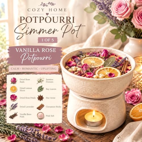 1 Pcs Herbal Floral Simmer Pot Stovetop Potpourri 30G Vanilla Rose - Image 3