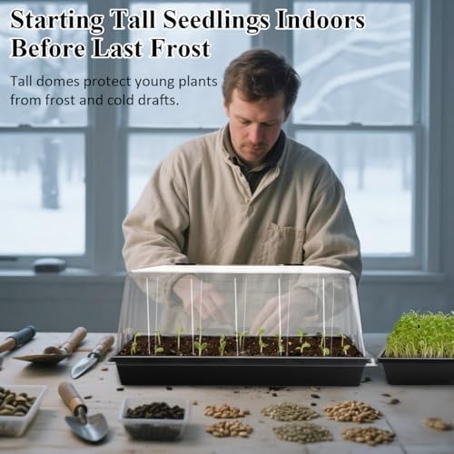 RooTrimmer 10-Pack 1020 Seed Trays with Tall 7.3" Humidity Dome, No Hole - Image 3