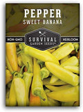 Sweet Banana Pepper Seeds for Planting – Survival Garden Seeds (1 Pack) by SurvivalGardenSeeds