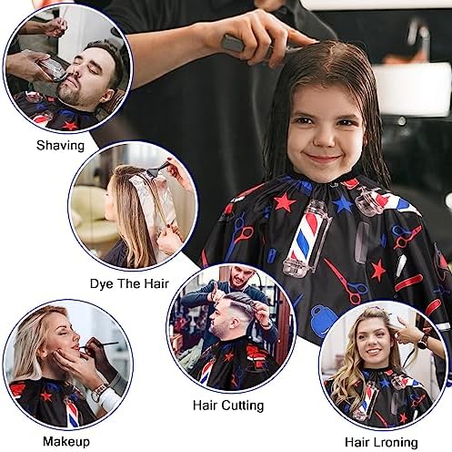 FEBSNOW Barber Cape Professional Hair Cutting Cape with Neck Duster Brush - Image 7
