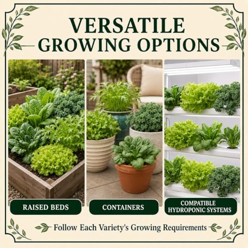 Gardeners Basics Lettuce Seeds for Planting, Kale, Spinach and Arugula - Image 5