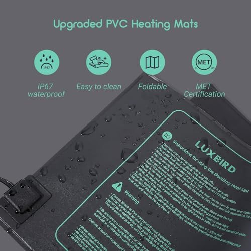 2 Pack 10"x 20.75" Seedling Heat Mat and Digital Thermostat Controller Combo Set (120v US Plug) - Image 6