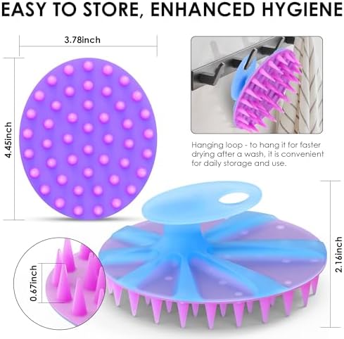 INNERNEED Silicone Scalp Scrubber for Hair Washing & Scalp Massage, Purple - Image 2
