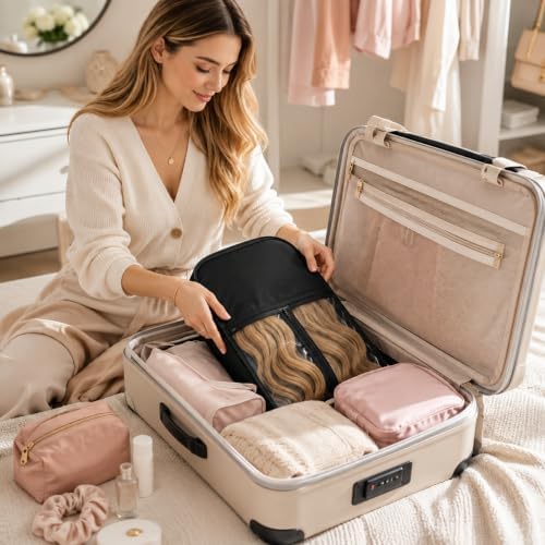 Hair Extension Hanger with Storage Bag Wig Holder Storage Bag Bundles Hairpieces Ponytail Wig Carrier Case - Image 6