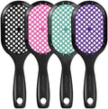 4 Pack Vented Detangling Hair Brush - Detangler Hairbrush with Soft Bristles for Effortless Tangle Free - Ideal for Wet Dry or Curly Damaged Hair for Women Men Kids by Aussumy