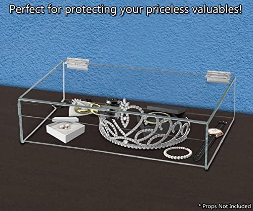 4 Pack Acrylic Locking Display Case with Keys 12" x 8" x 4" Clear Rectangular Lucite Countertop Tray with Lid for Artifacts Antiques Collectibles Jewelry Currency and Coins by Marketing Holders - Image 3
