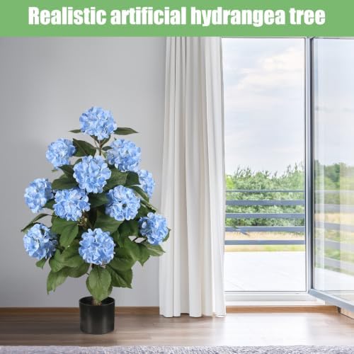 3FT Artificial Hydrangea Tree,Blue 2 Pack - Image 6