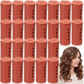WILLBOND 24 Pcs Large Perm Rods Plastic Hair Rollers, Brown, Jumbo by Willbond+Technology+Limited
