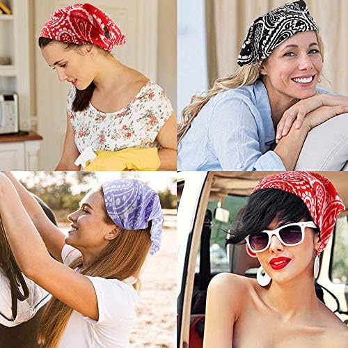TOBATOBA 5 Pcs Paisley Elastic Boho Headbands - Thin Hair Scarves, Kerchiefs, Bandanas and Head Wraps for Women - Image 6