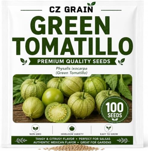 Green Tomatillo Seeds for Planting | Heirloom Salsa Verde | 100 Seeds by CZGrain