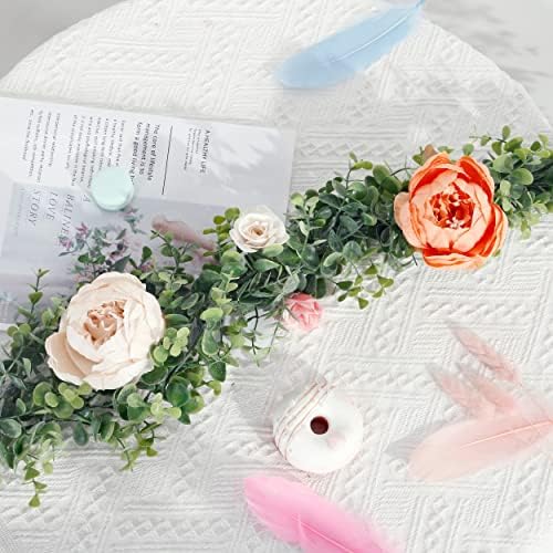 Sggvecsy Artificial Eucalyptus Garland 3 Pack Fake Eucalyptus Greenery Garland Faux Hanging Plants Artificial Vines, 5.6 Feet/Strand for Wedding Backdrop Arch Wall Table Party Outdoor Festival Decor - Image 4