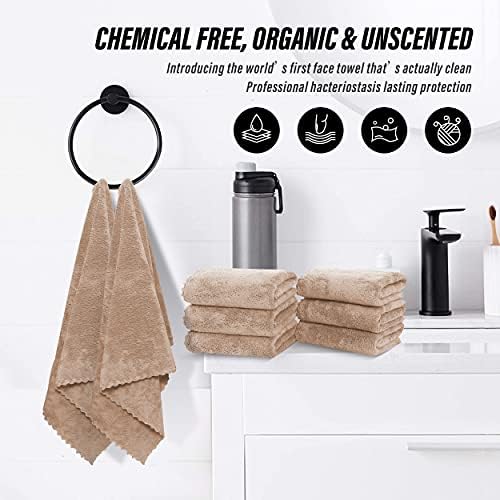 MOONQUEEN 18 Pack Premium Hand Towels - Quick Drying - Microfiber Coral Velvet Highly Absorbent Towels - Multipurpose Use as Hotel, Bathroom, Shower, Spa, Hand Towel 16 x 28 inches (Brown) - Image 6