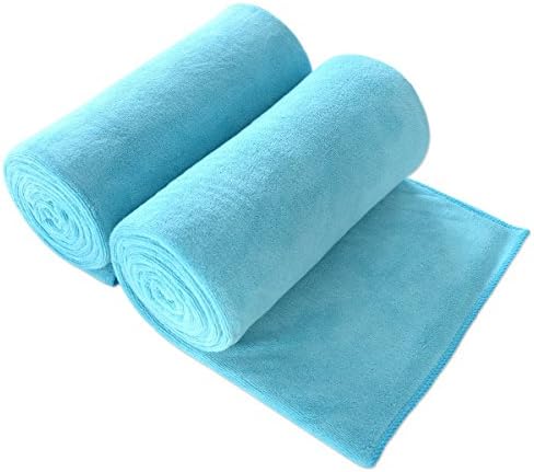 JML Large Microfiber Bath Towels Set, 2 Pack, 30" x 60", Aquamarine by JML