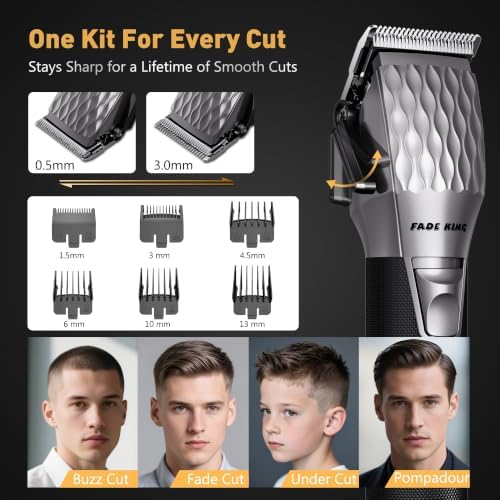FADEKING® Hair Clippers for Men, Cordless Barber Clipper & Trimmer Kit - Image 3