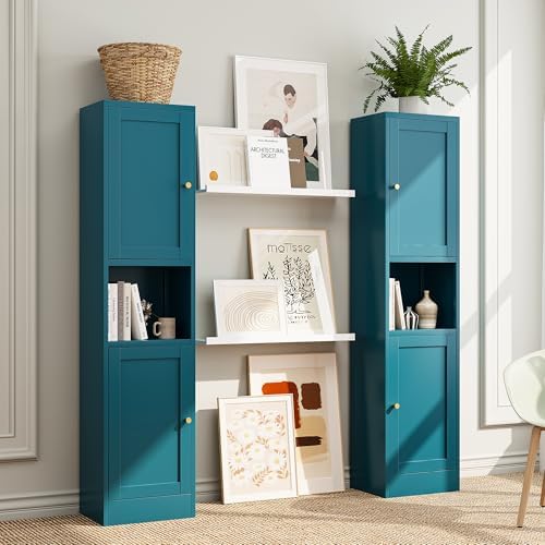 Bevivog Metal Kitchen Pantry Cabinet for Small Space, 67" Tall Storage Cabinets with 2 Doors and Adjustable Shelves, Freestanding Narrow Bathroom Cabinet, 15.7" W Slim Pantry - Image 2