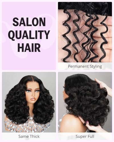 6x6 Glueless Lace Front Wig Human Hair 16 Inch Curly - Image 4