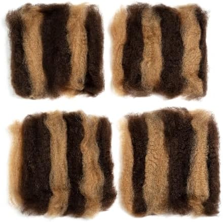 QVR Afro Kinkys Bulk Human Hair for Dreadlock Extensions Repair Locs, Twist Braiding Afro Kinky Human Hair for Locs 1 Pack 50 Gram Highlight Color - Image 2
