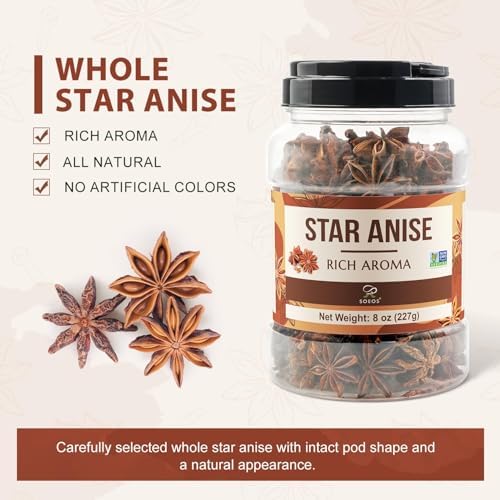 Soeos Star Anise, Star Anise Whole, Anise Seeds, NON-GMO Verified，8 Ounce - Image 3
