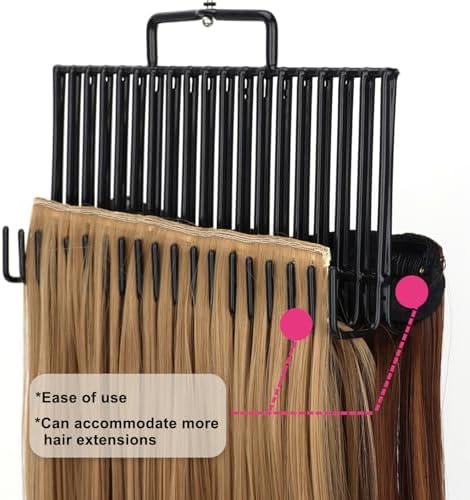 Hair Extension Holder - for Professional Extra Wide Weft Hair Holder Tool Used for Wig Washing, Coloring and Blow-Drying of Weft, Clip-In, Tape-In Hair Extensions (Black, Large 1pcs) - Image 3