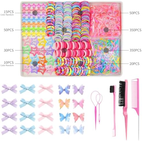 900 PCS Colorful Hair Ties for Girls Hair Accessories Set - Image 2