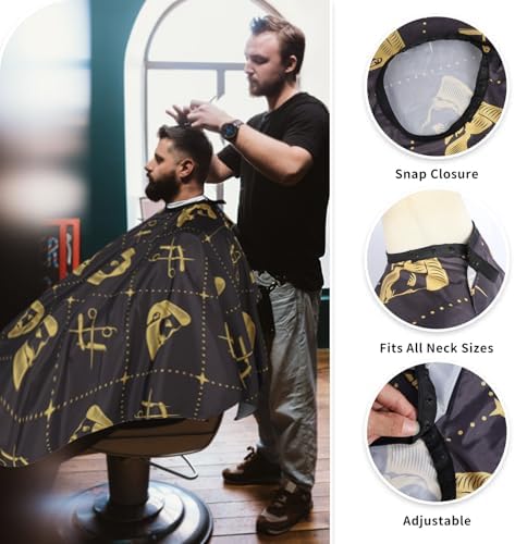 Professional Hair Cutting Cape with Neck Duster Brush, Waterproof Salon Barber Cape with Snaps, Barber Accessories (Hair Cutting Scissors and Men) - Image 3