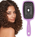 Curl Keeper Flexy Hair Brush, Purple - Detangling Hair Brush with Flexible Bristles for Shower Use, Combing Through Curls & Removing Tangles - Lightweight Hair Accessories for All Hair Type by CurlKeeper