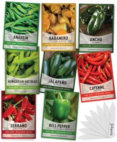 Pepper Seeds Variety Pack Indoor Pepper Growing Kit Our Pepper Seeds Kit Includes Green Bell Pepper, Anaheim, Jalapeno, Cayenne, Habanero, Ancho, Seranno and Hungarian Hot Wax Peppers - Image 5
