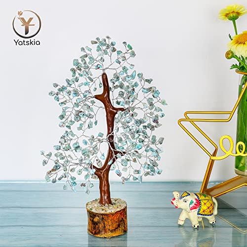 YATSKIA Larimar Stones - Larimar Crystal, Artificial Trees, Bonsai Tree, Tree of Life Decor, Gemstone Tree, Energy Gifts for Women, Balancing Tree - Image 4