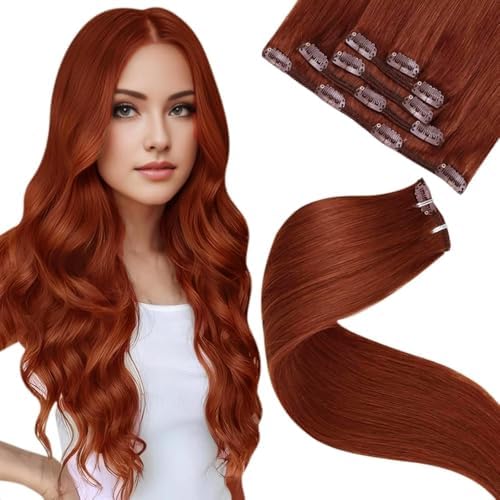 LaaVoo Human Hair Clip In Extensions, For Date Night, 18 Inch 5Pcs 80g by LaaVoo